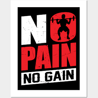 no pain no gain Posters and Art